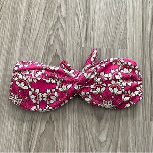 Converse One Star Pink, White Floral Tie Back Bandeau Swim Top Size Large